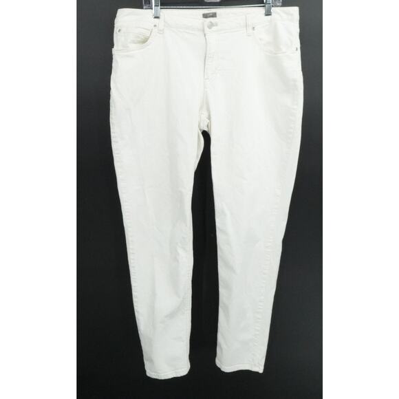 J Jill Pants Womens 16 White Denim Stretch Skinny Casual Classic - Picture 1 of 12